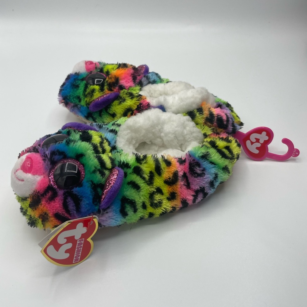 TY Dotty Beanie Boo fabric slippers youth size S (11-13)